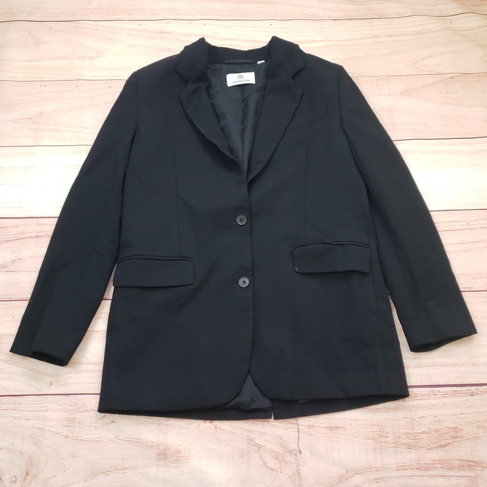 Babaton Wool Blend Blazer Womens XS Black 2-Button Professional Office Jacket